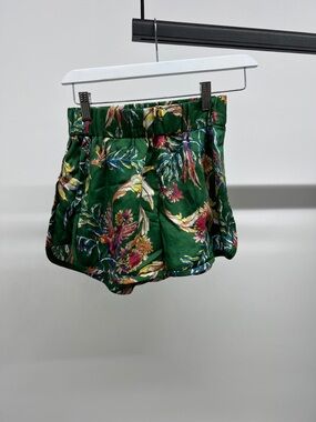 Little Moon Green Floral Women's Shorts